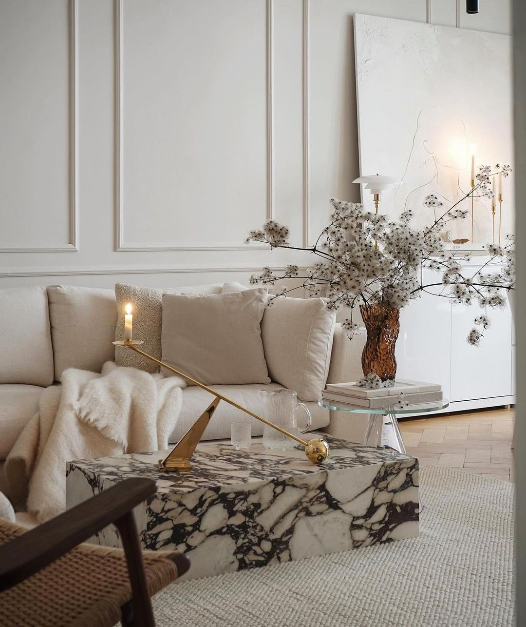 Plinth Low - Rose marble Calacatta viola