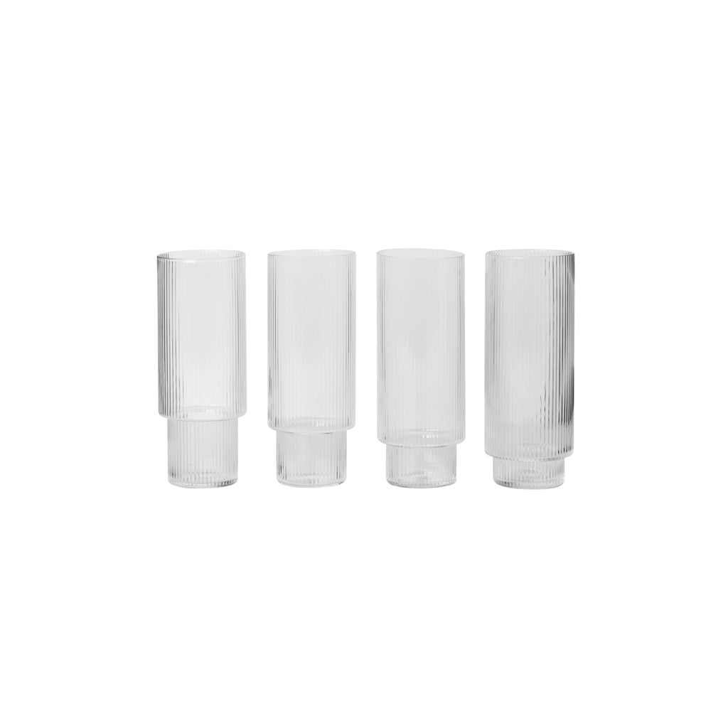 Pahare înalte Ripple - Set de 4