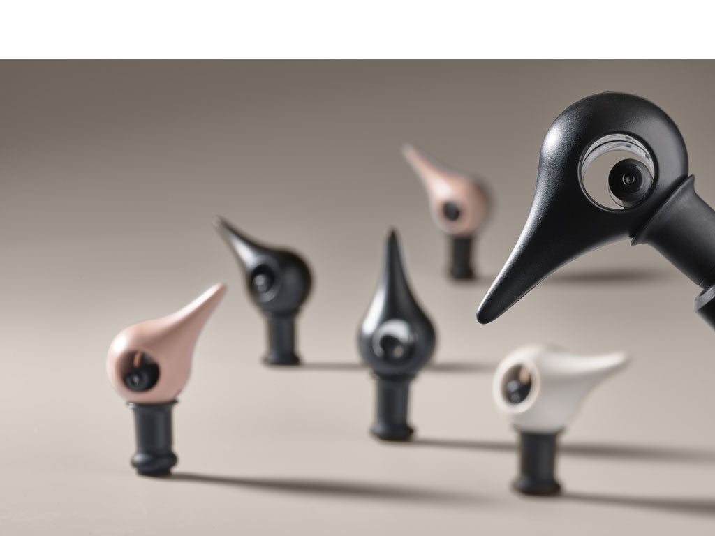 Dop pentru sticle de vin Rocks - Bird, Gri