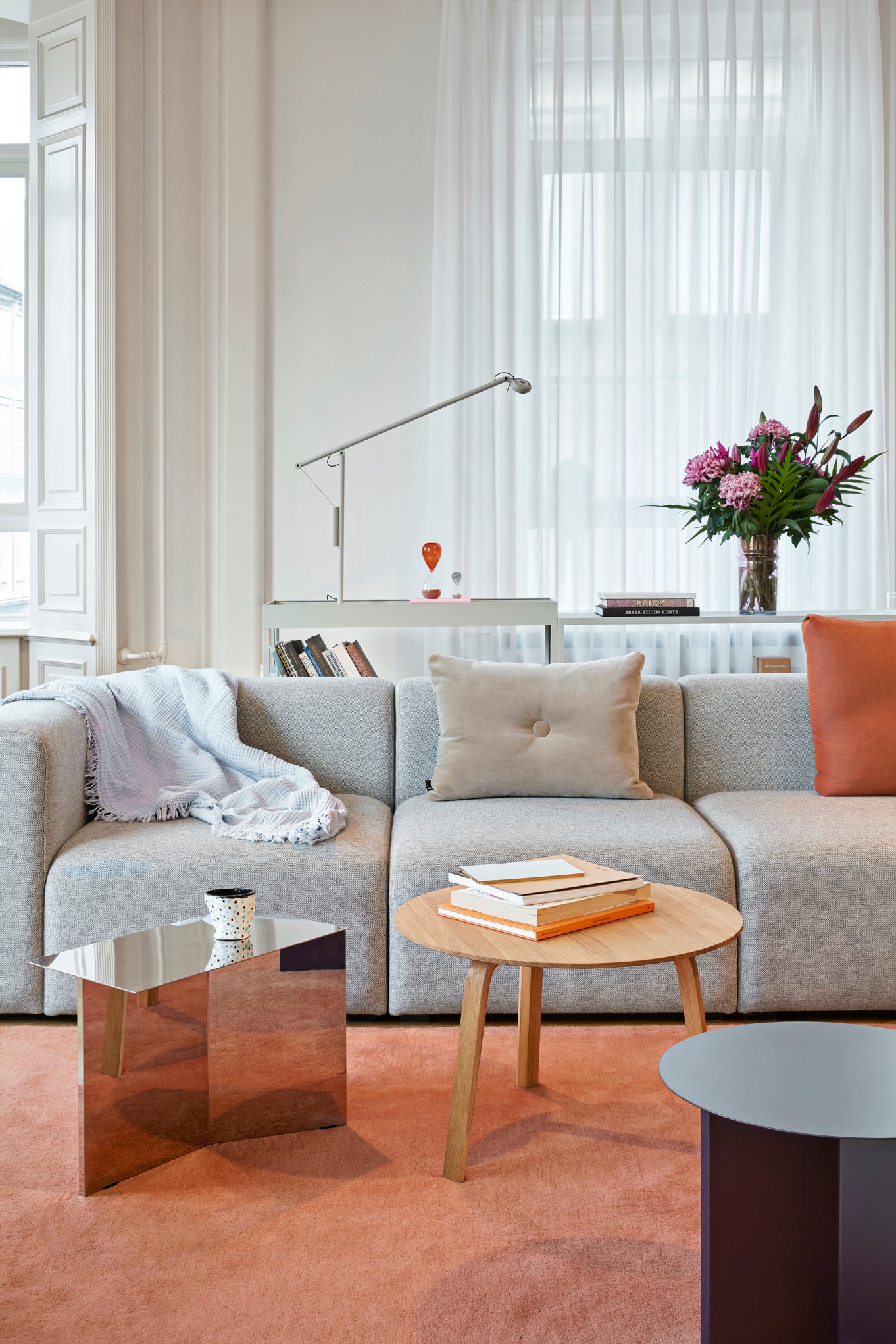 Oblong Slit Side Table - Mirror
