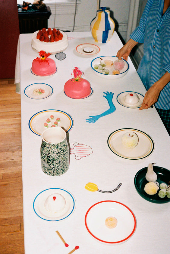Sobremesa Plate 24,5 - Set of 2 - Green and sand