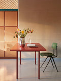 Two-Colour Rectangular Dining Table - Maroon red, Red