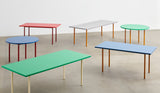 Two-Colour Rectangular Dining Table - Ochre, Blue