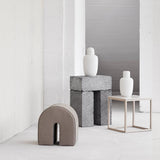 Pouf Curved | Piele maro deschis