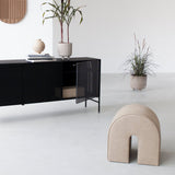 Pouf Curved | Piele maro deschis
