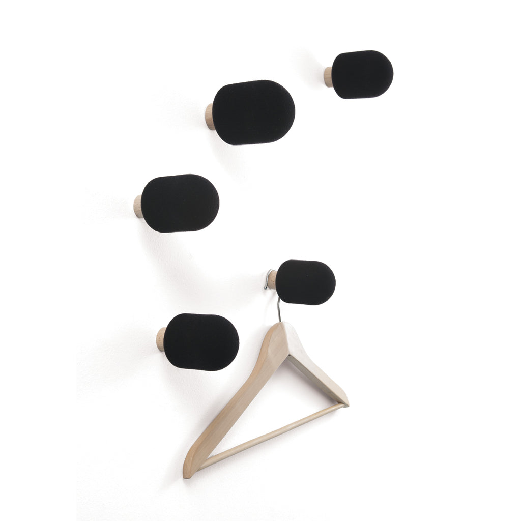 Cuier Micro - negru (set de 5)