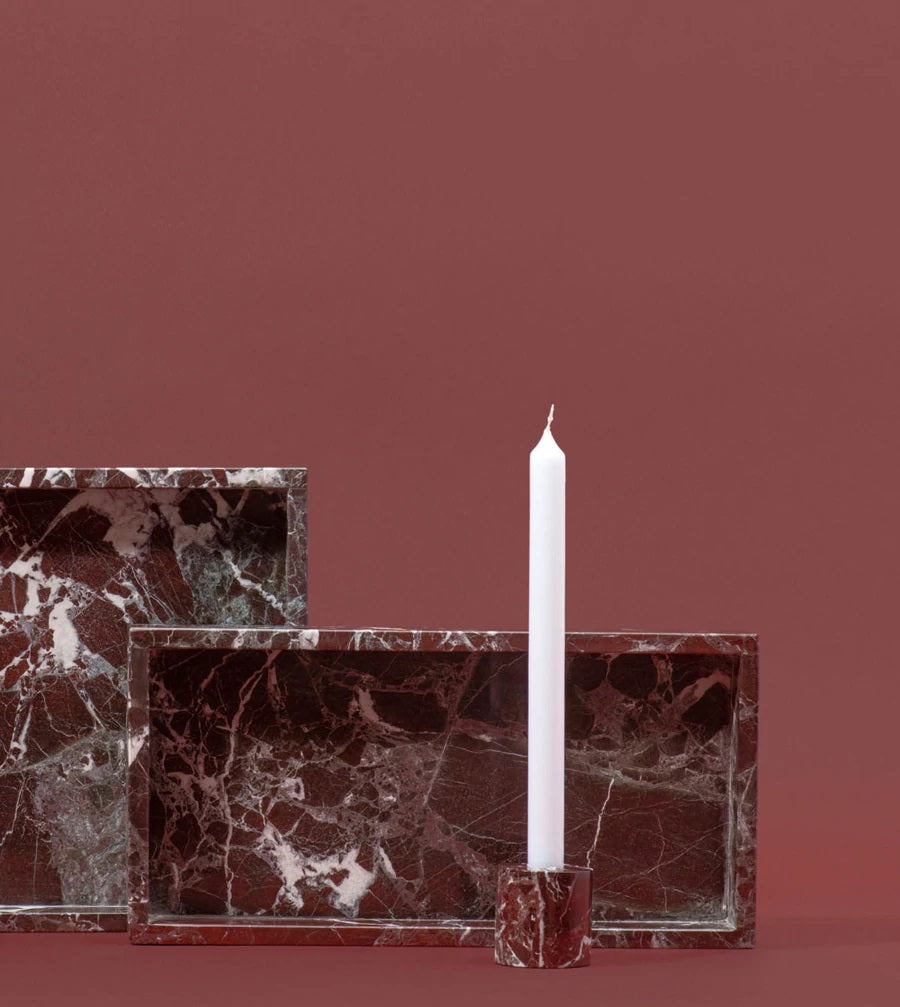Burgundy Marble Rectangular Tray