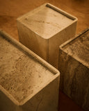 Pietra Side Table - Neutral White Travertine