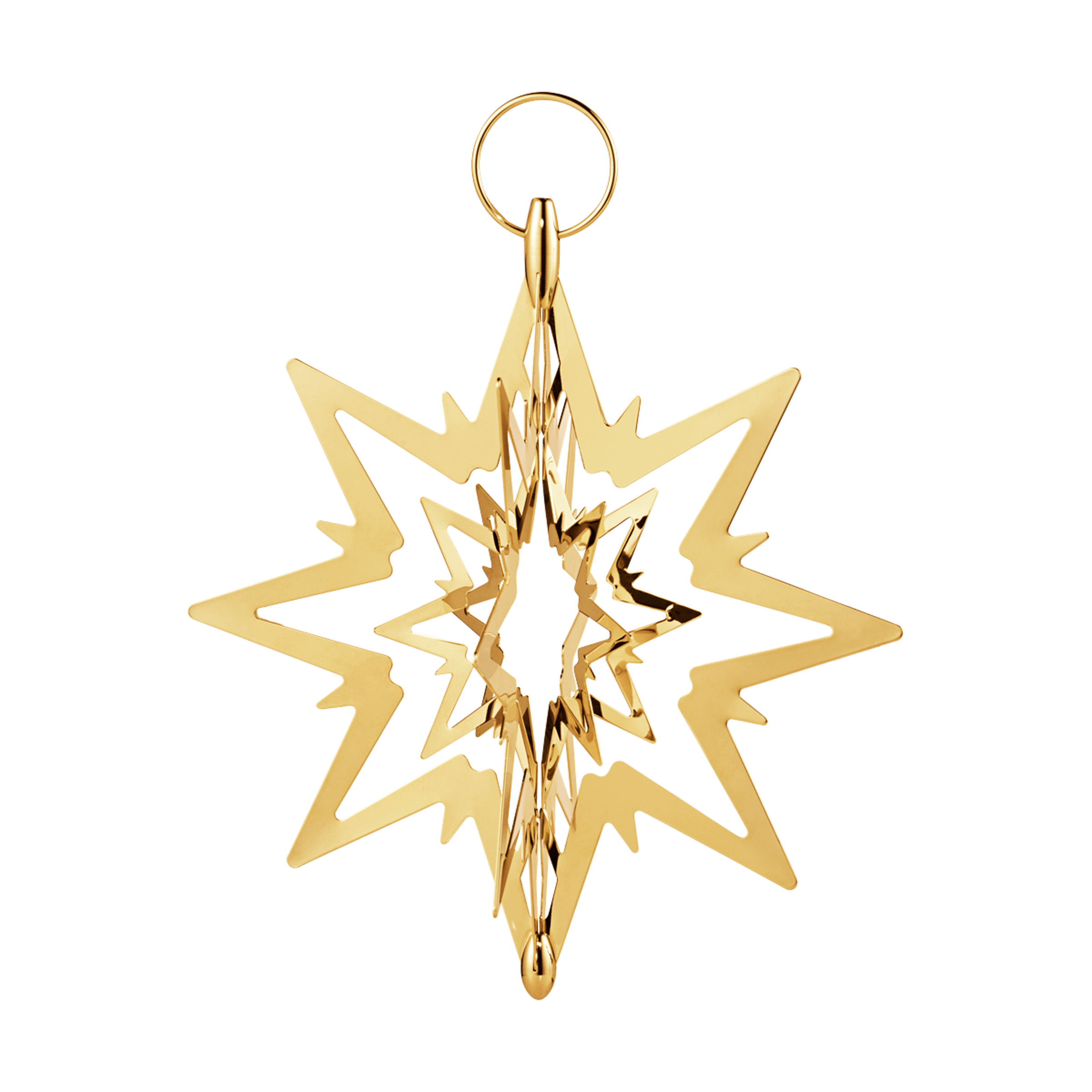 Ornament Top Star din Alama Placata cu Aur, S