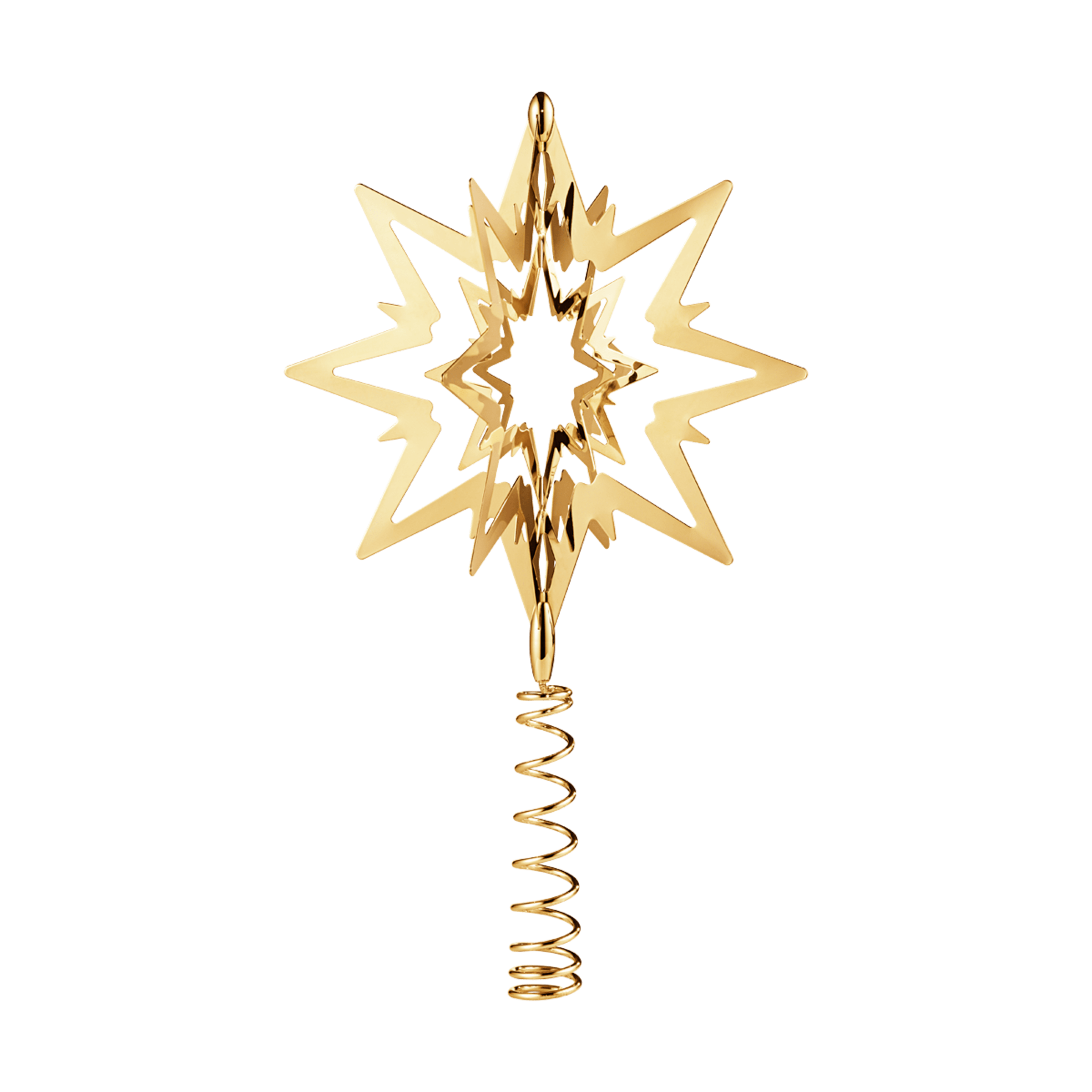 Ornament Top Star din Alama Placata cu Aur, S