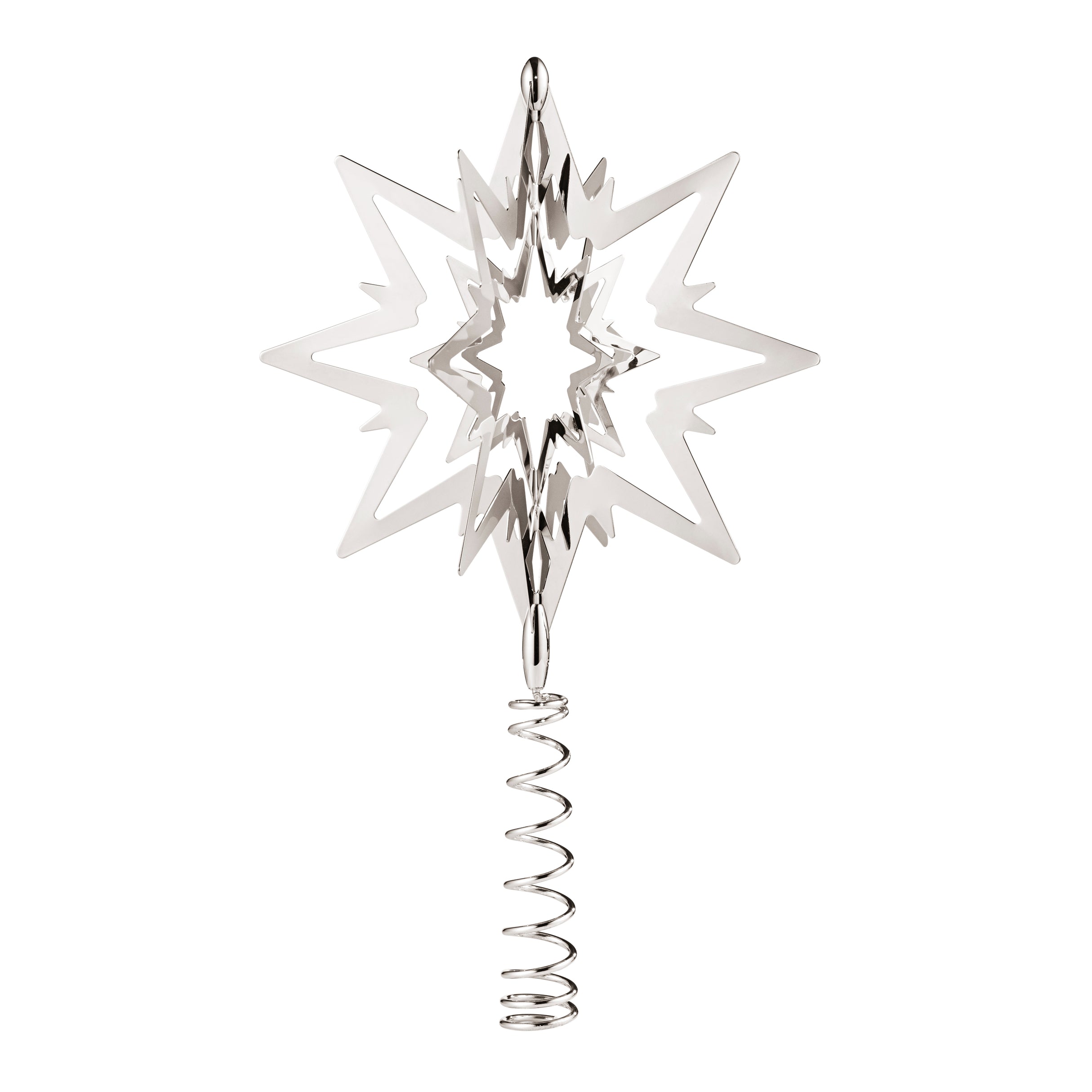 Ornament Top Star din Alama Placata cu Paladiu, S