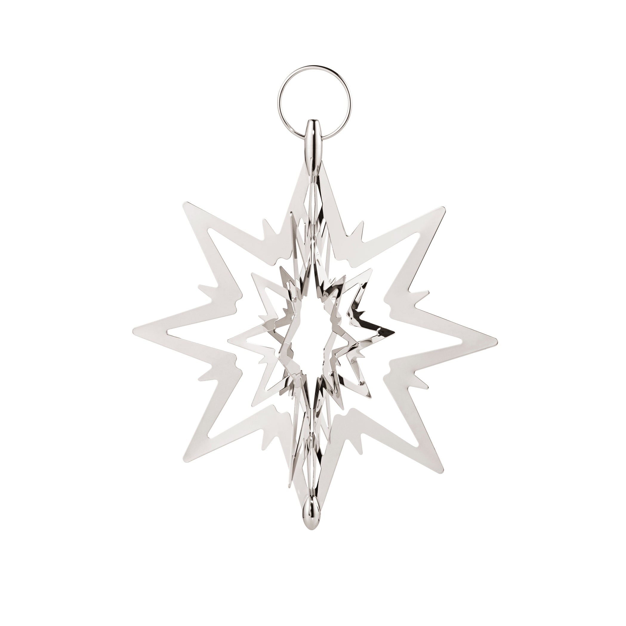 Ornament Top Star din Alama Placata cu Paladiu, S