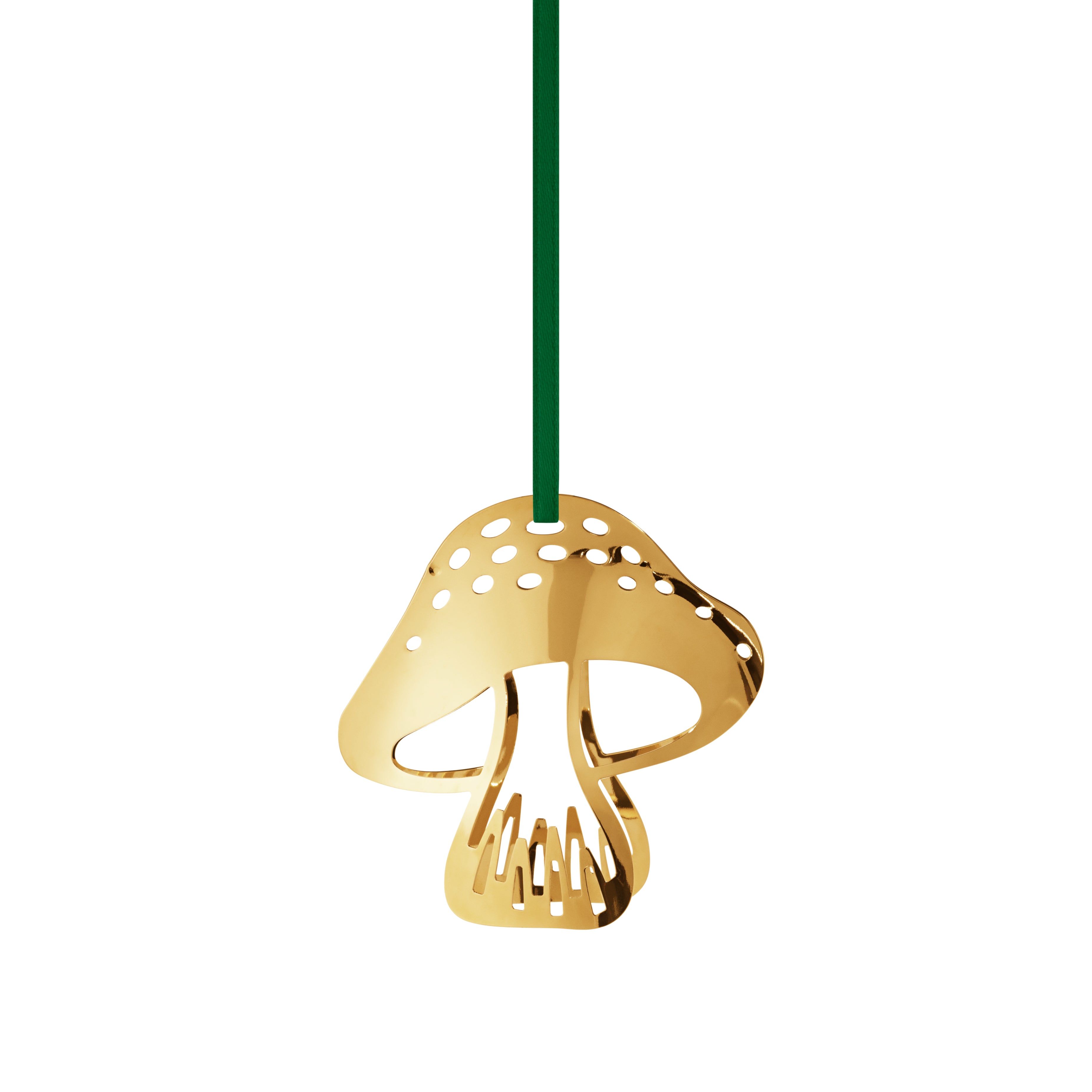 Ornament Mushroom Din Alama Placata Cu Aur