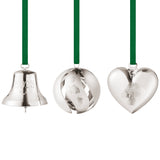 Gift Set, Bell, Ball and Heart, 3pcs - Palladium Plated Brass