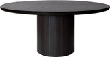 Masă De Dining Moon Rotundă - Brown / Black Stained Veneer Oak Lacquered