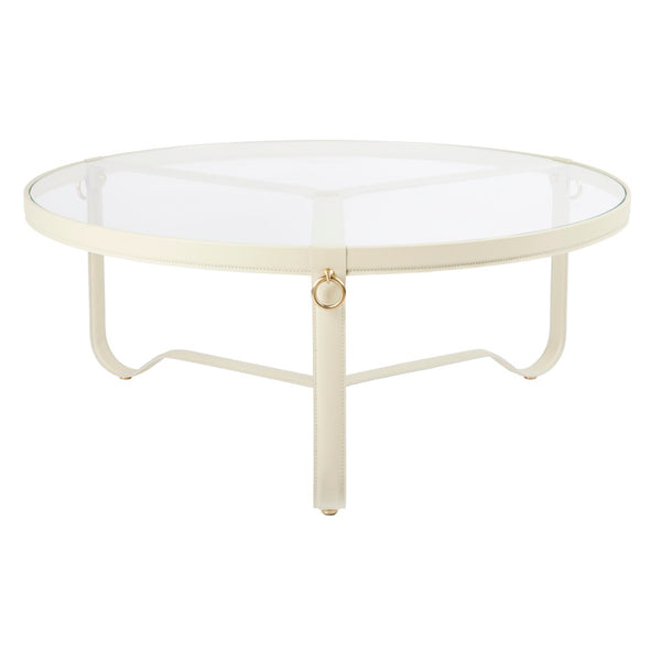 Adnet Coffee Table - Cream Leather