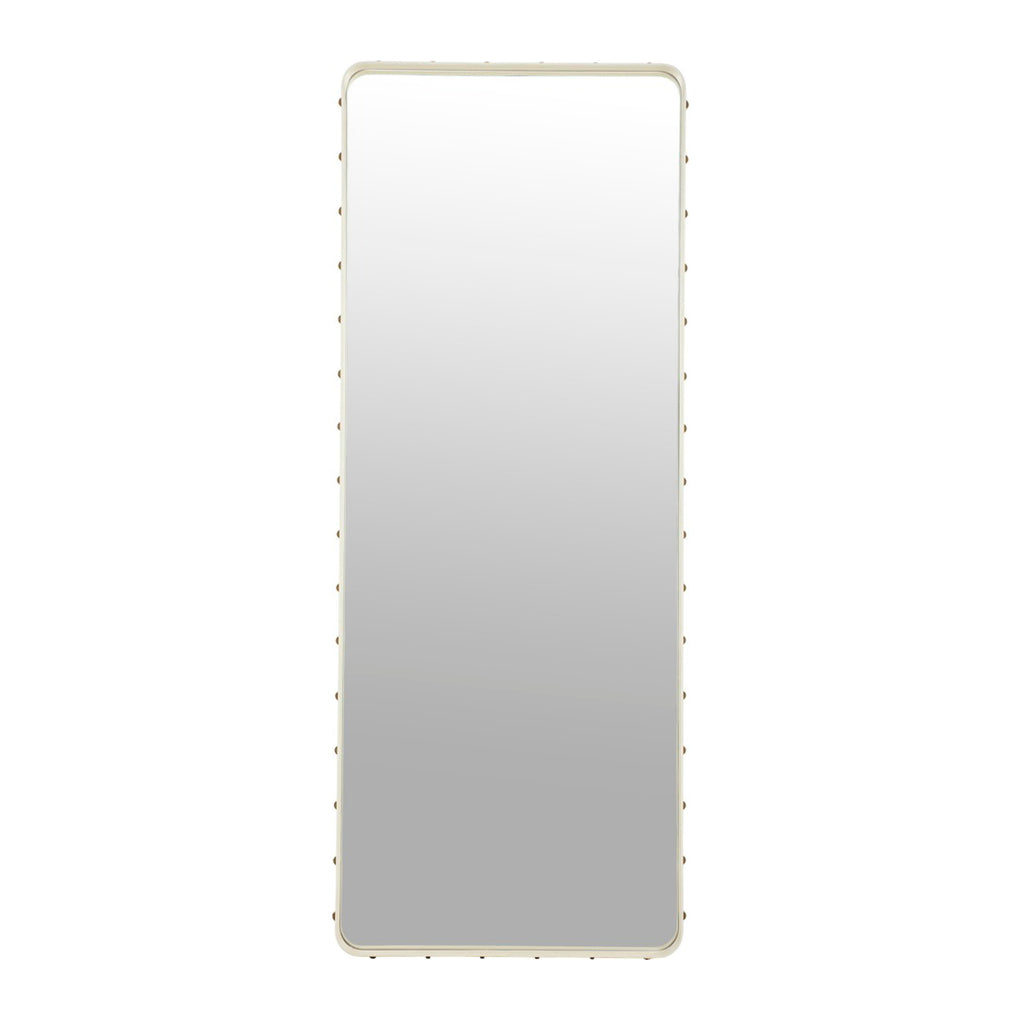 Adnet Wall Mirror Rectangular - Cream Leather