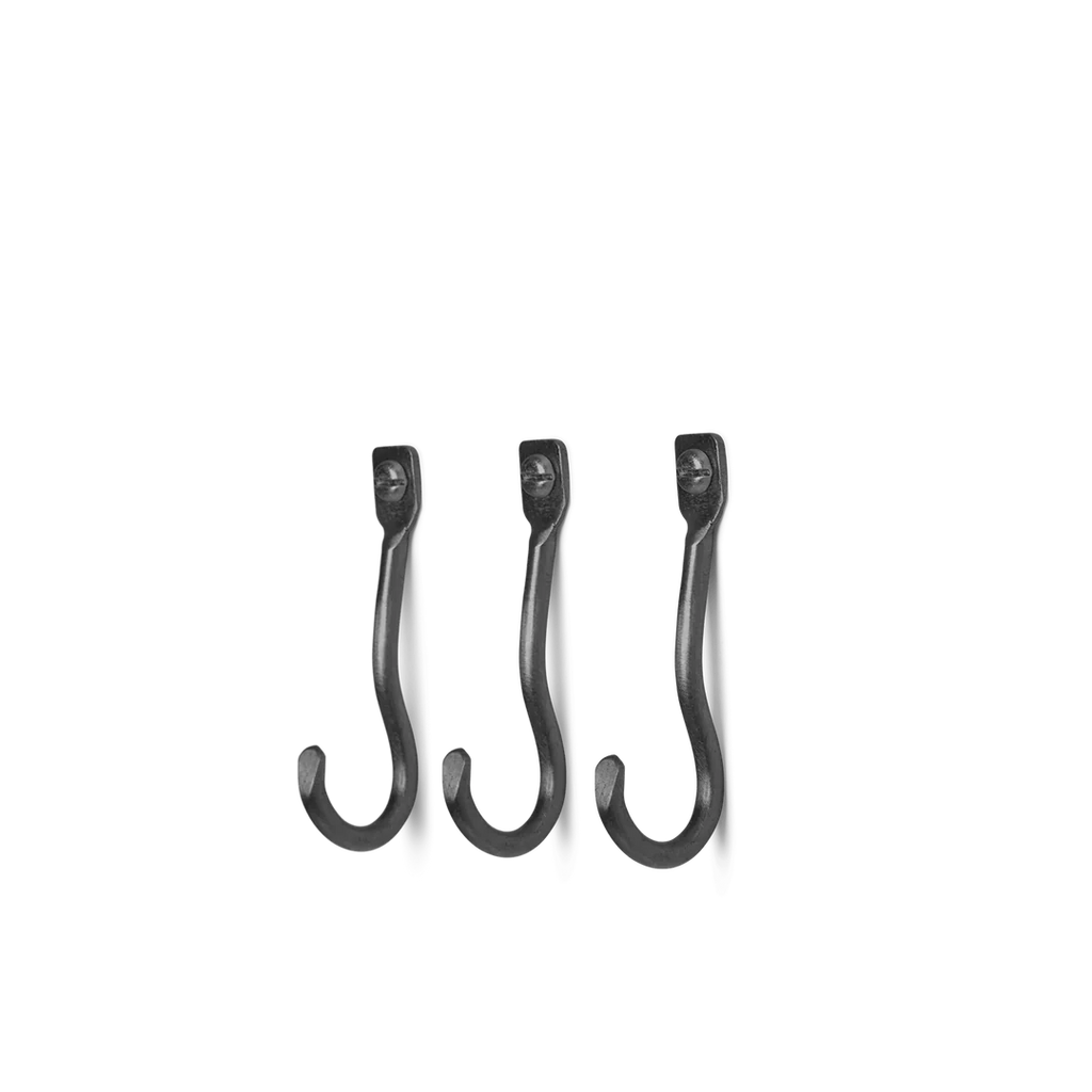 Curvature Hooks - Set of 3 - Black Brass