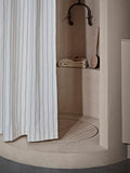 Chambray Shower Curtain - Off-white/Chocolate