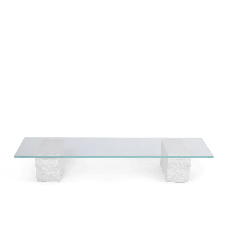 Mineral Display Table Bianco Curia