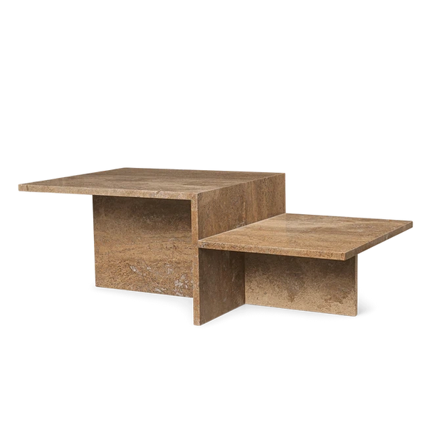 Distinct Coffee Table - Dark Brown Travertine