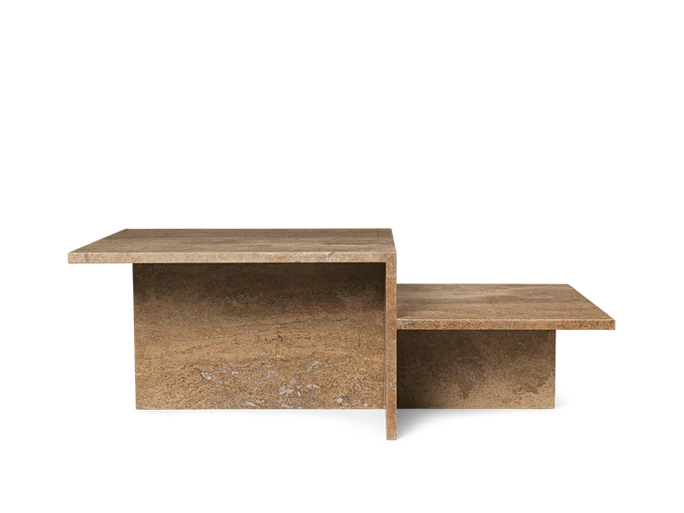 Distinct Coffee Table - Dark Brown Travertine