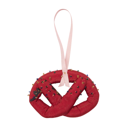 Ornament Pretzel Silk - Tulip Red