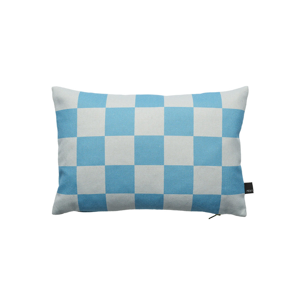 Checks Cushion S - BLUE