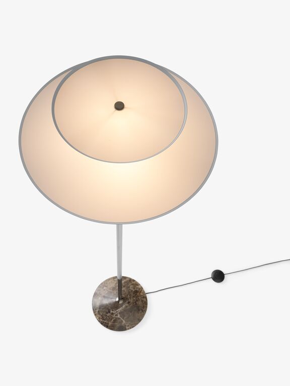 Gio LN28 Floor Lamp - Emperador Marble and Dark Chrome