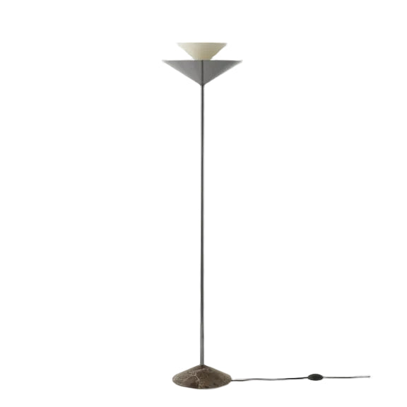 Gio LN28 Floor Lamp - Emperador Marble and Dark Chrome