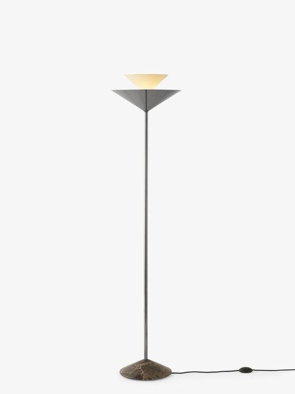 Gio LN28 Floor Lamp - Emperador Marble and Dark Chrome