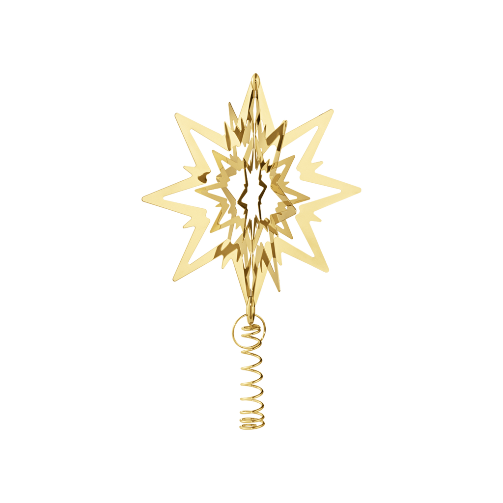 Ornament Top Star din Alama Placata cu Aur, M