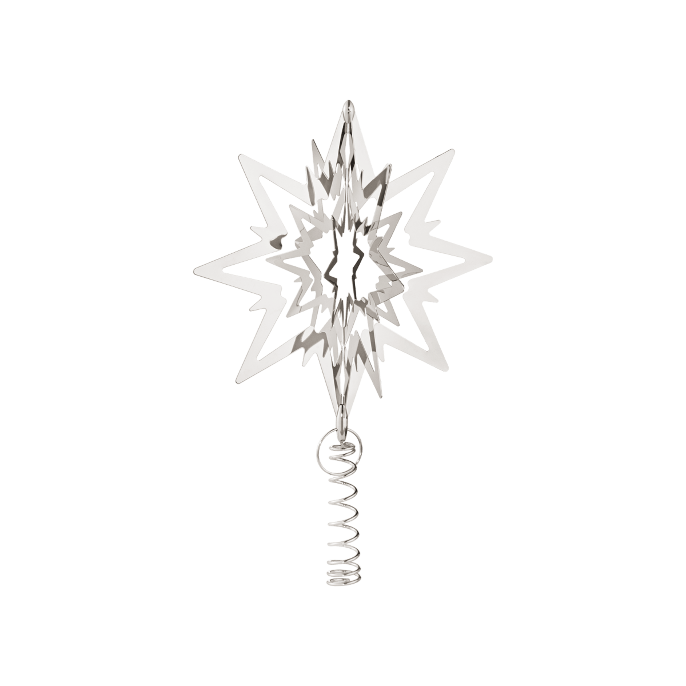 Ornament Top Star din Alama Placata cu Paladiu, M