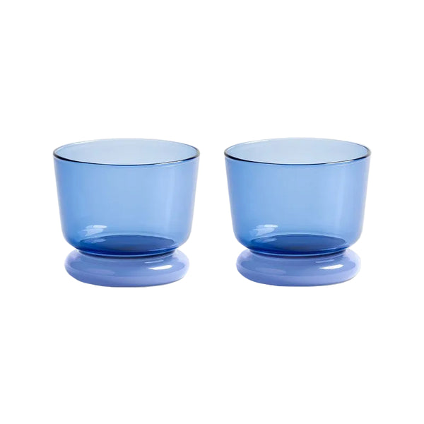 Glass dew blue set of 2