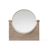 The Pepe Marble Mirror, Table - Brass | Honed Brown Marble
