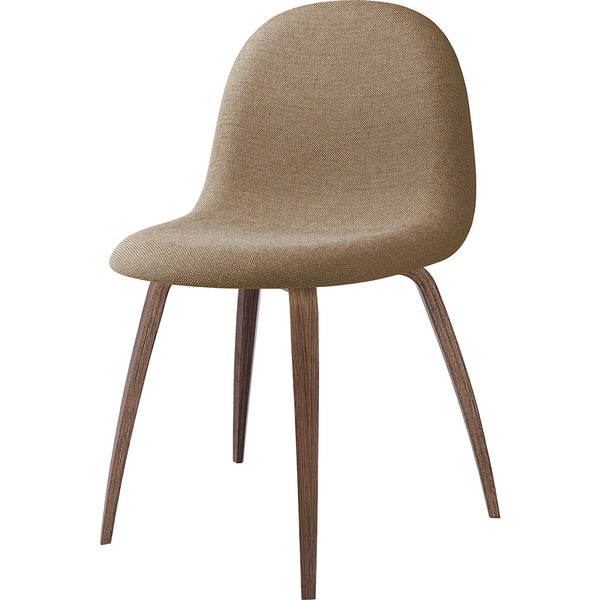 GUBI 3D Dining Chair Front Upholstered - Wood Base, Wood Shell