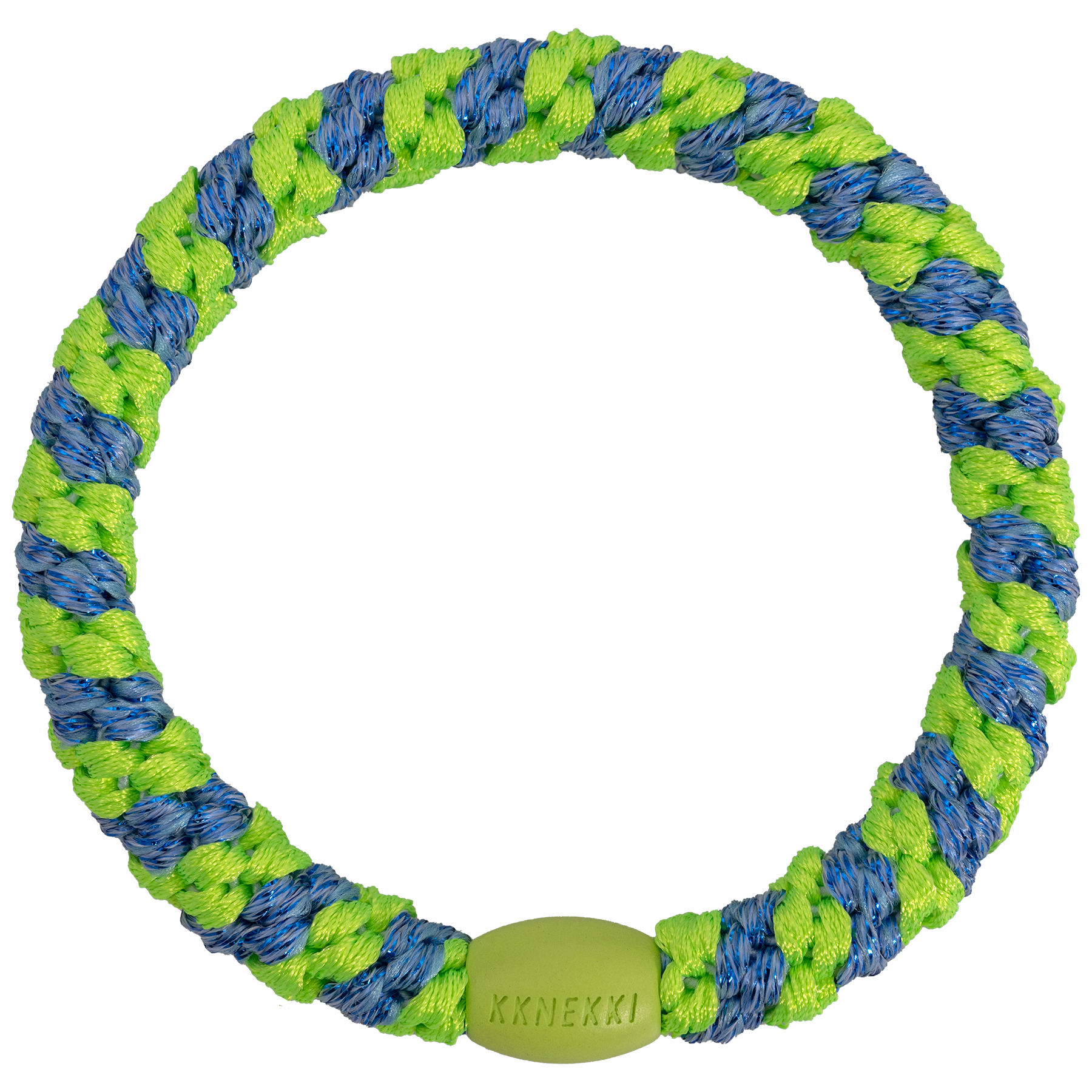 Elastic de par Kknekki - Stripe lime green ocean glitter