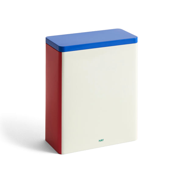 Tin Container X-Large - Off-white, blue and red