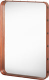 Adnet Wall Mirror Rectangular - Tan Leather