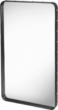 Adnet Wall Mirror Rectangular - Black Leather