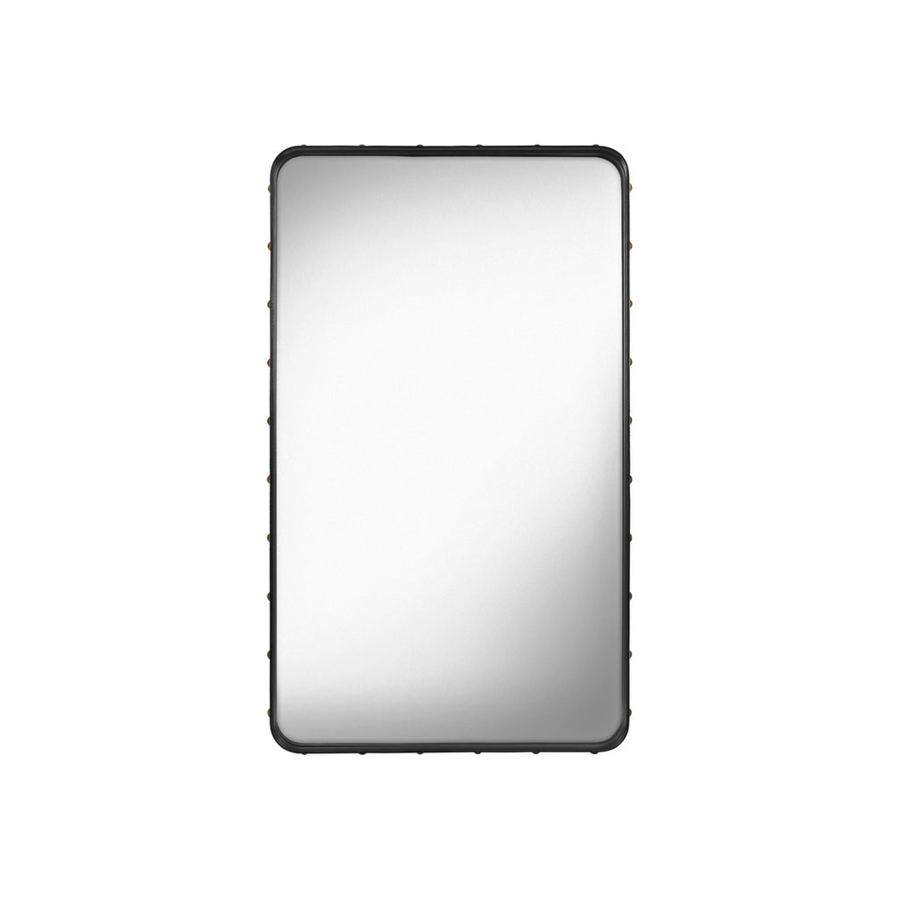 Adnet Wall Mirror Rectangular - Black Leather