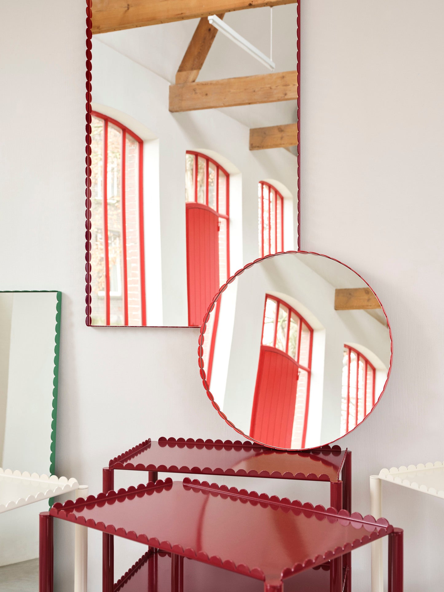 Arcs Mirror Rectangle L - Burgundy