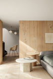 Masuta de Cafea Moon Rotundă - Solid Oak Oiled