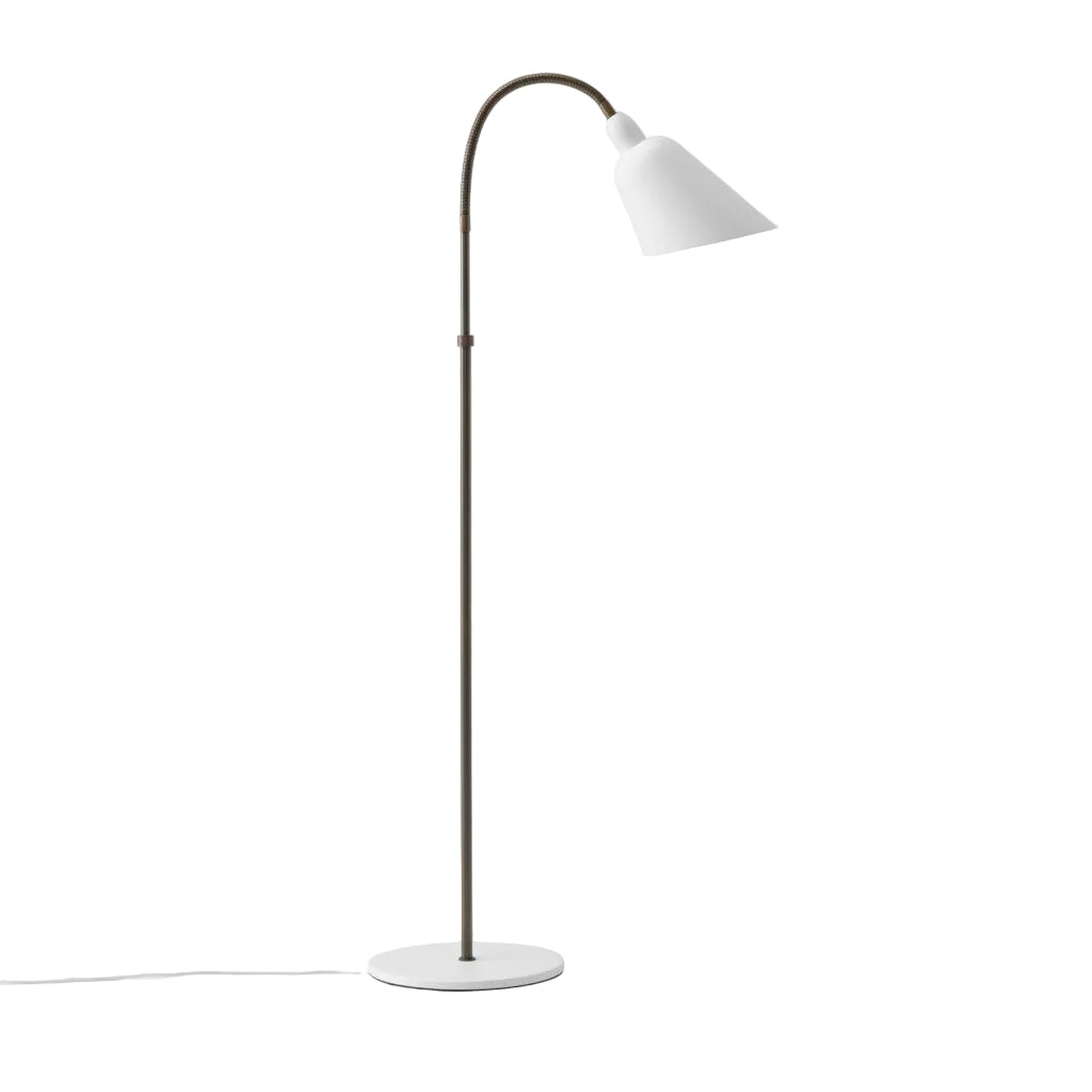 Bellevue AJ7 Floor Lamp - White & Bronzed Brass