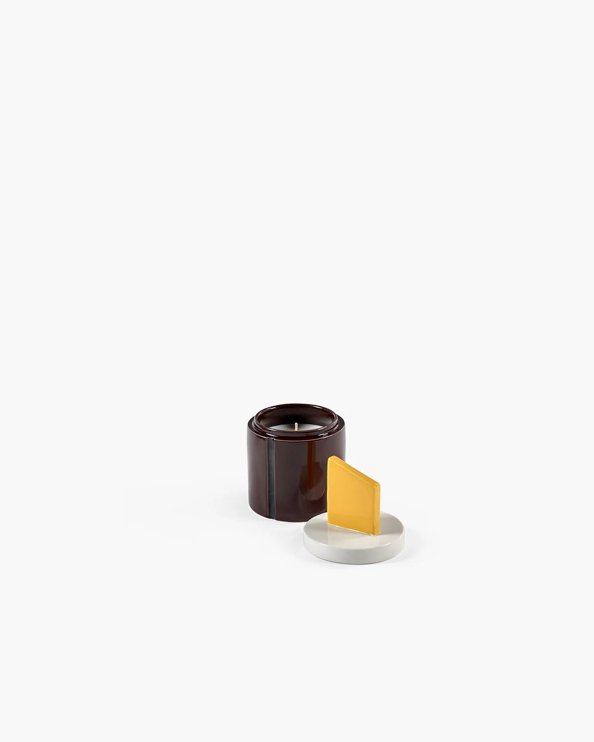 Scented candle S burgundy - yellow Candela 03