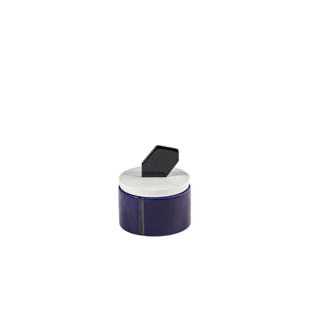 Scented candle M blue - black Candela 01