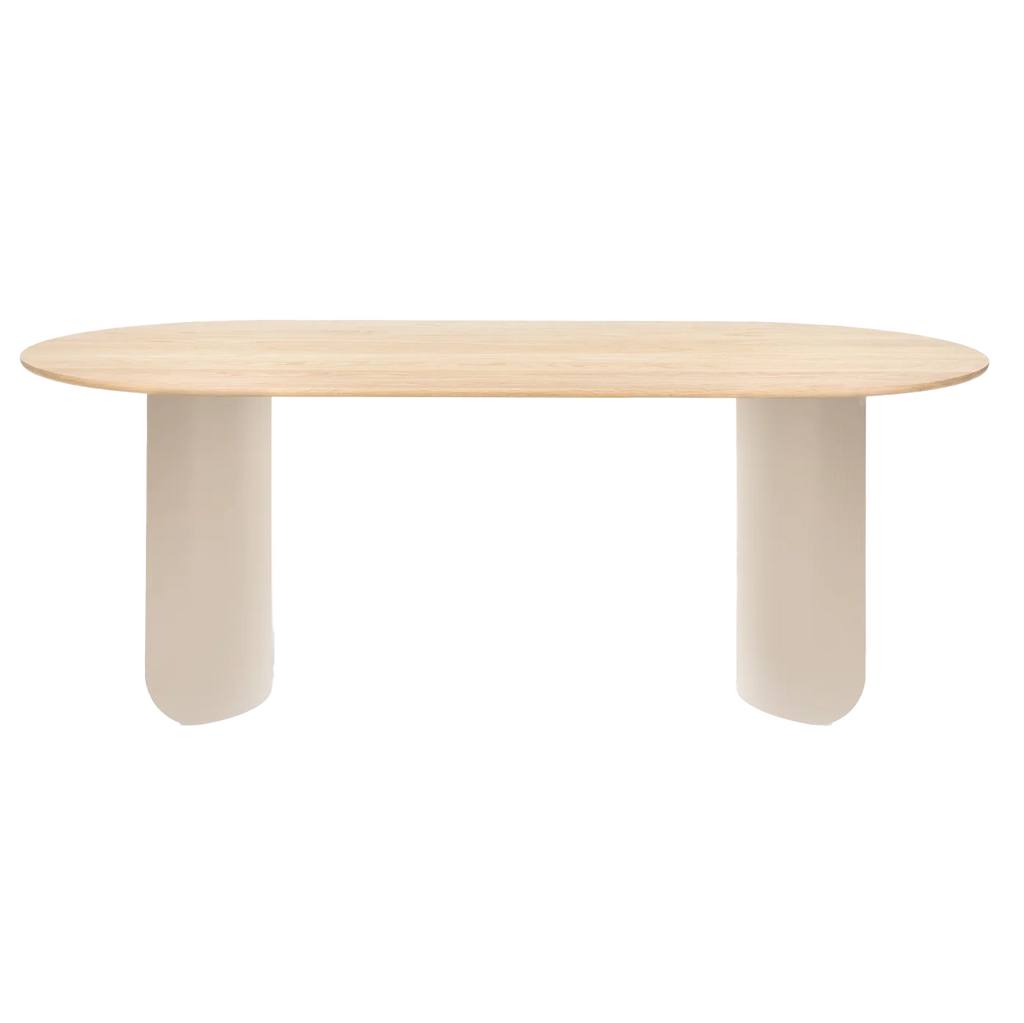 Plateau Dining Table Oval - Oak Top, Sand Frame