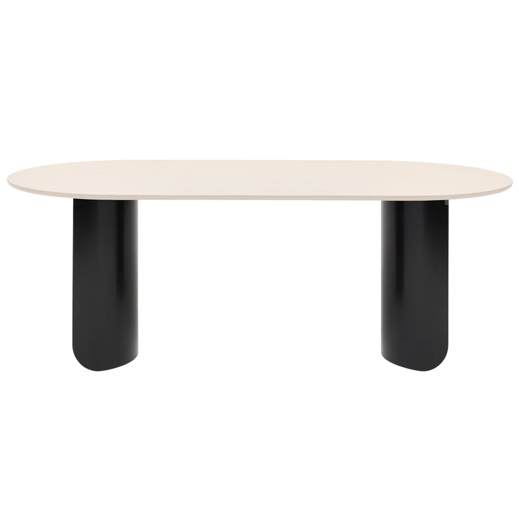 Plateau Dining Table Oval - Sand Top, Black Frame