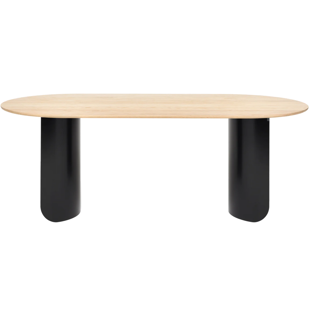 Plateau Dining Table Oval - Oak Top, Black Frame