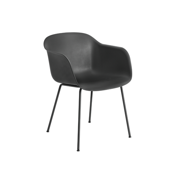 Fiber Armchair Black, Tube Base